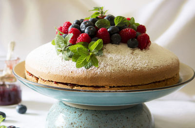 Close-up of dessert on table