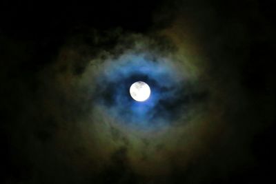 Low angle view of moon in sky