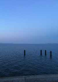 Scenic view of baltic sea against blue
