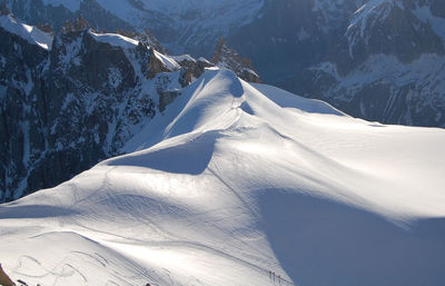 Close-up of snow on mountain