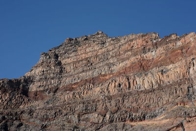 Low angle view of rocky mountain against sky