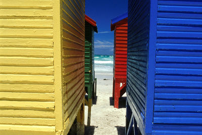 Beach huts against sea