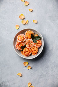 High angle view of food on table