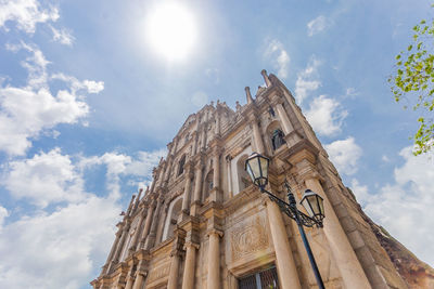 Low angle view of traditional building against sky