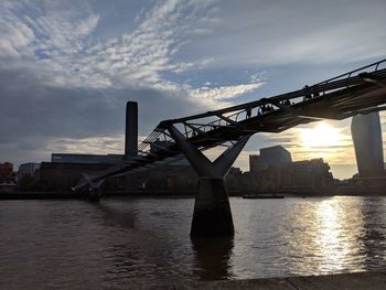 Bridge over river in city