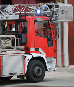 Side view of a truck in city