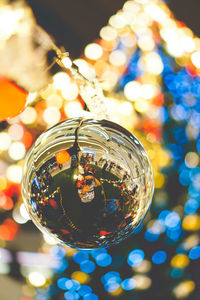 Close-up of illuminated christmas lights