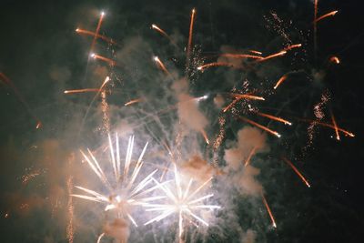 Low angle view of firework display