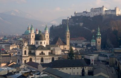 High angle shot of townscape