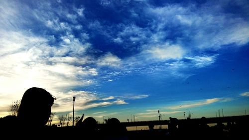 Low angle view of silhouette trees against sky at sunset