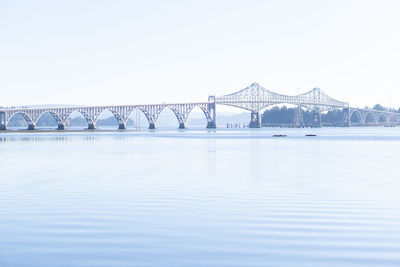 View of bridge over river against sky