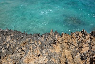 High angle view of calm sea