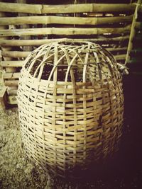 Close-up of wicker basket