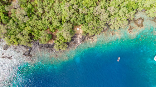 Captain james cook monument in kealakekua bay, big island, hawaii. he was killed here in 1779.