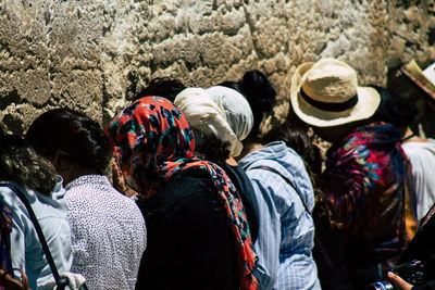 Rear view of people in traditional clothing