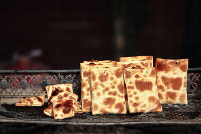 Close-up of food on table