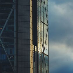 Low angle view of modern building against sky