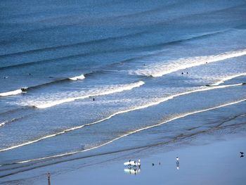 Scenic view of beach during winter