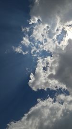 Low angle view of clouds in sky