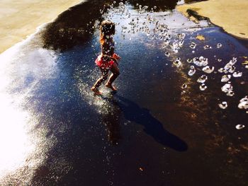 Waves splashing in water