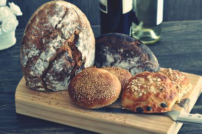 Close-up of breakfast on table