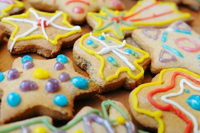 Full frame shot of gingerbread cookies during christmas