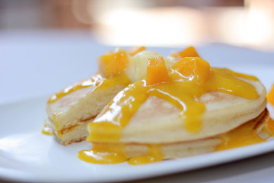 Close-up of dessert served in plate