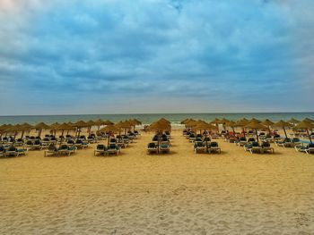 Scenic view of beach against sky