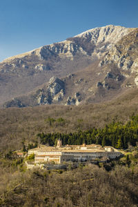 Scenic view of mountain range against sky