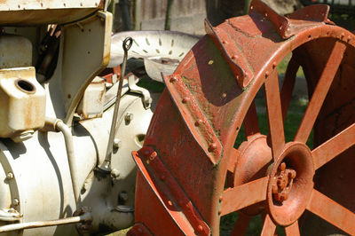 Close-up of rusty machine part