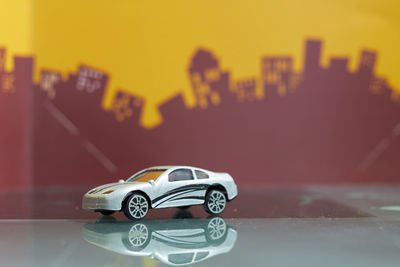 Close-up of toy car