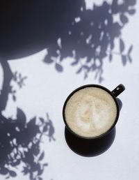 High angle view of coffee on table