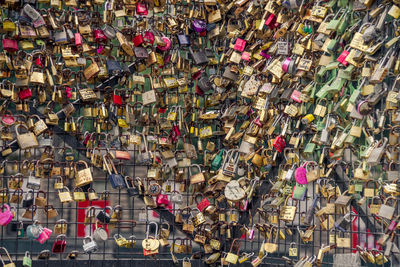 Love locks on fence