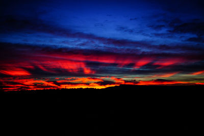 Scenic view of dramatic sky during sunset