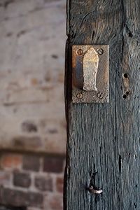 Close-up of rusty metal door