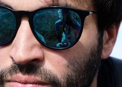 Close-up of man wearing sunglasses