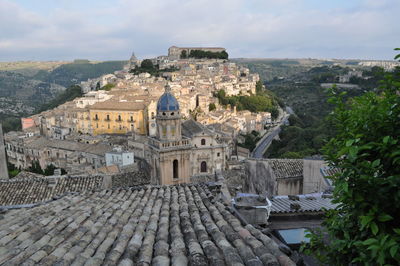 View of old town against sky