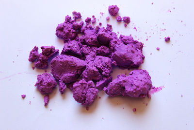 Close-up of purple material on table