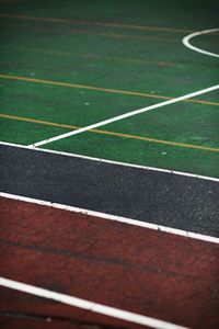 Close-up of soccer field