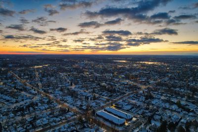 Drone over city