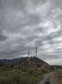 Low angle view of land against sky