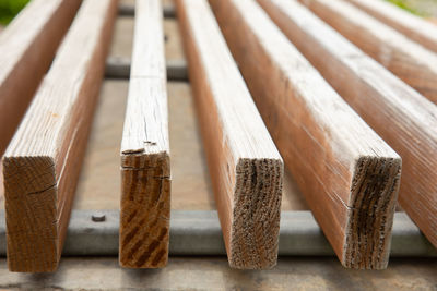 High angle view of wood on table