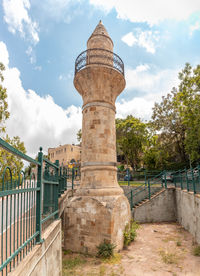 Low angle view of historic building against sky