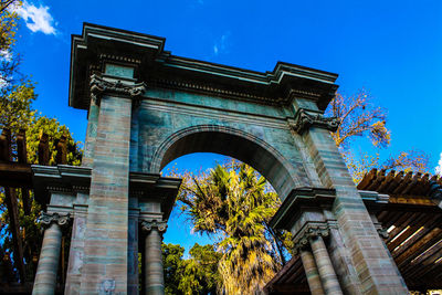 Low angle view of historic arch gate