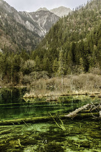 Scenic view of lake against mountain