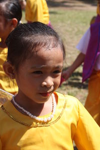 Close-up portrait of cute girl