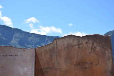 View of a mountain against cloudy sky