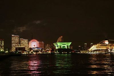 Illuminated city at night
