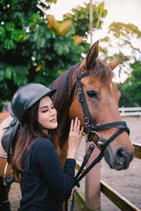 Close-up of horse standing outdoors