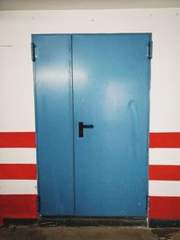 Closed door of building